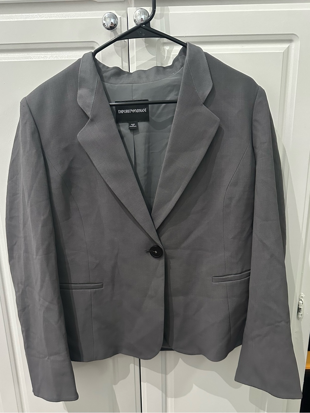 Emporio Armani Gray Blazer with Classic Label